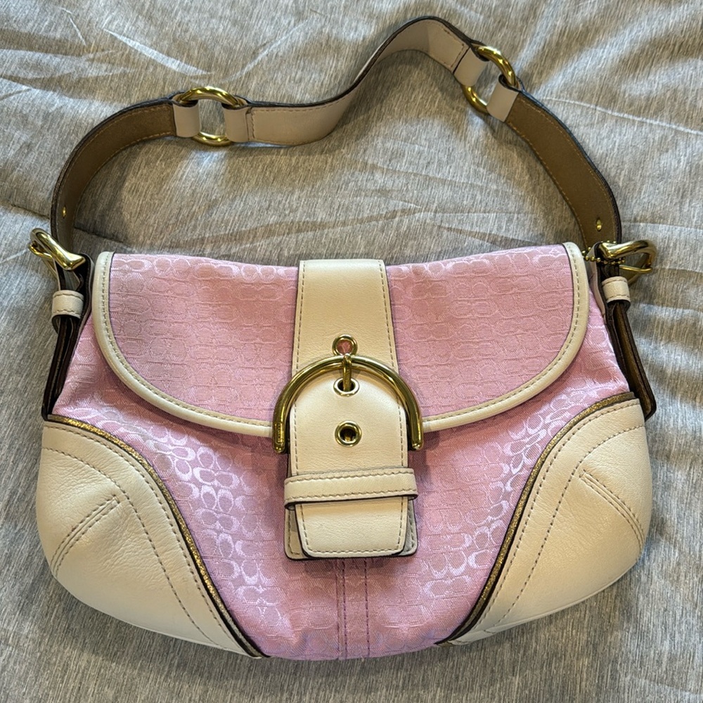 Vintage baby pink COACH bag